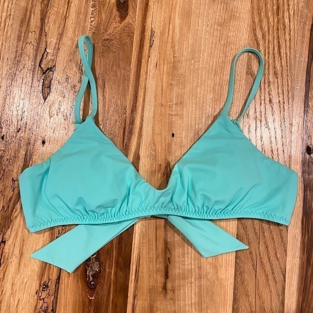 Red Carter Blue Tie Back Bikini Top XS 4